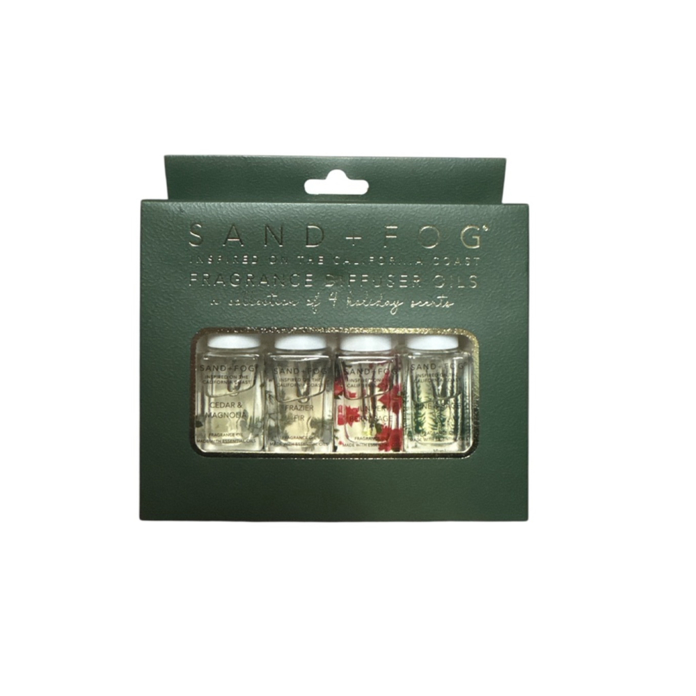 Sand + Fog Holiday Fragrance Diffuser Oils Set of 4 Essential Oils NIB Luxe